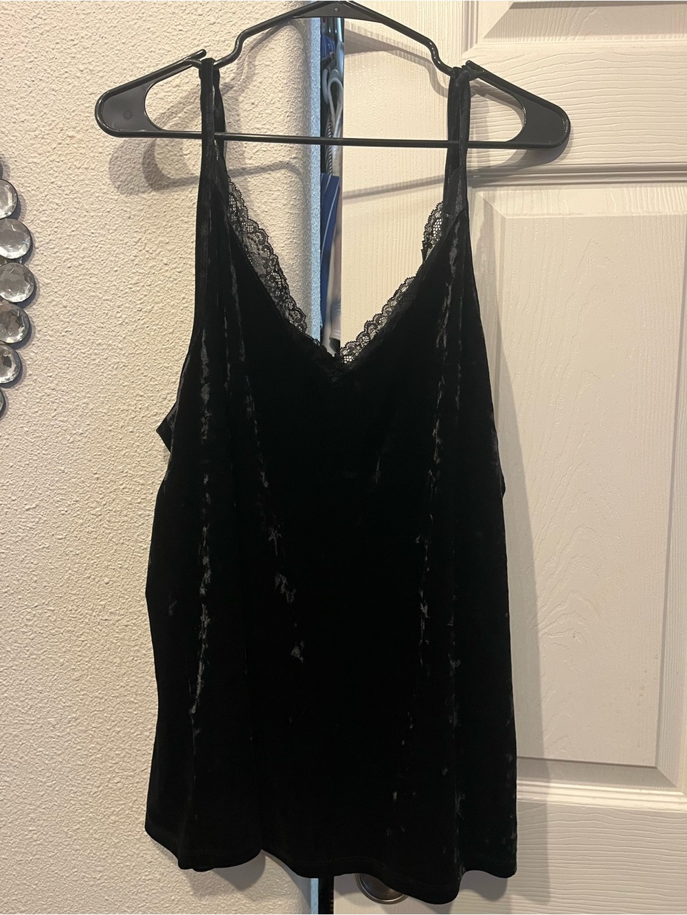 torrid Black Velvet Lace-Trim Camisole